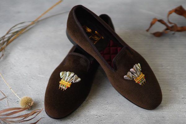 ブロードランド スリッパ ダークブラウン|BROADLANDSLIPPERS Made in England